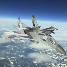 Load image into Gallery viewer, 1/100 SU-35 Flanker-E Fighter Jet Quick Build Model Kit, Snap-Fit Russian Military Aircraft with Display Stand (25 Pieces)