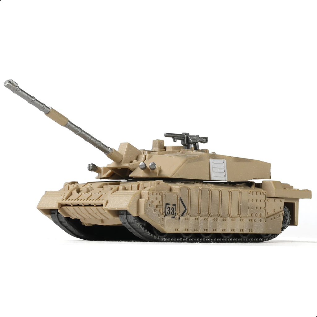 1/72 Challenger 2 Main Battle Tank Quick Build Model Kit, Snap-Together British Army Armored Vehicle (10 Pieces)