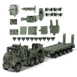 1/72 M1070 Military Truck Quick Build Model Kit (Green), Snap-Together Heavy Equipment Transporter Armored Vehicle