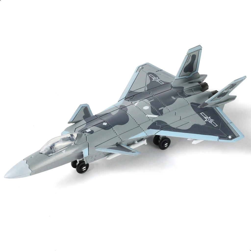 1/100 J-20 Mighty Dragon Fighter Jet Quick Build Model Kit, Snap-Together Stealth Aircraft with Display Stand (26 Pieces)