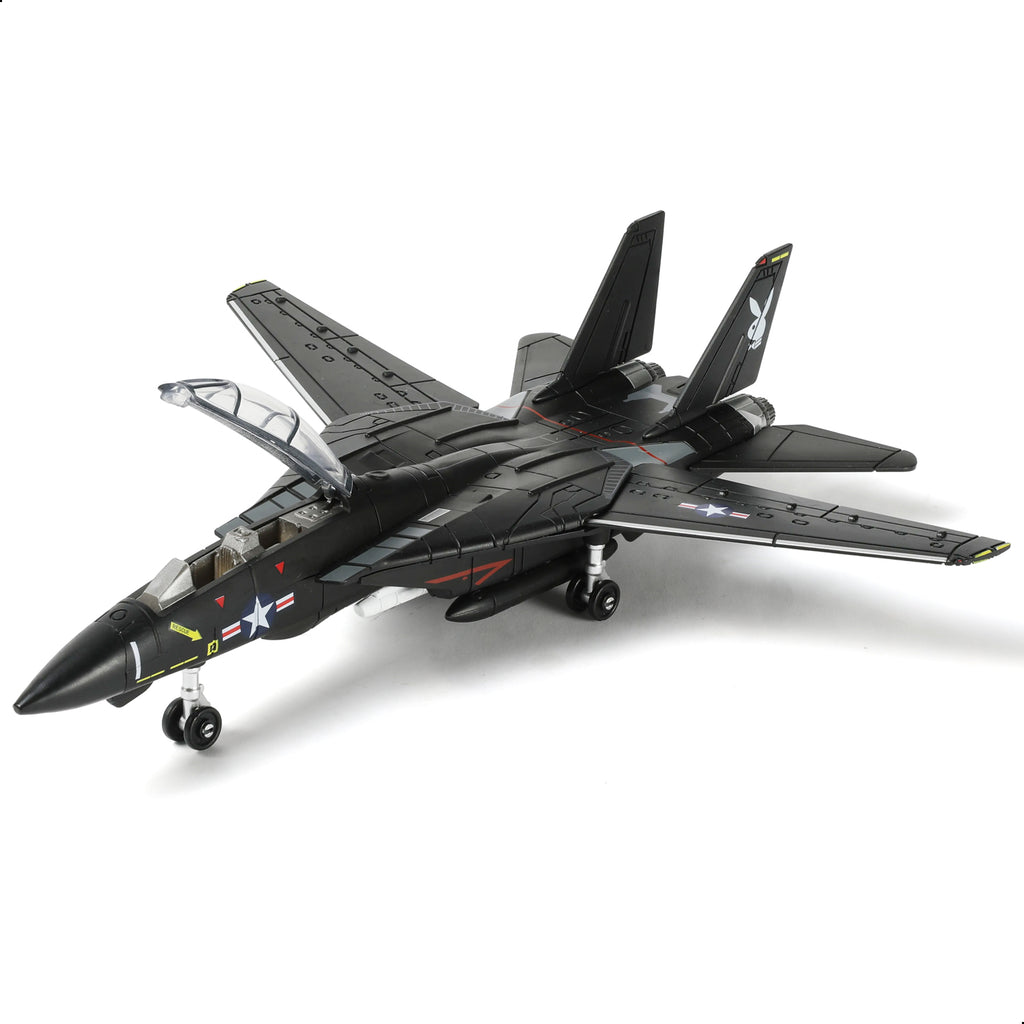 1/72 F-14 Tomcat Fighter Jet Quick Build Model Kit (Black), Snap-Fit Military Aircraft with Display Stand (36 Pieces)