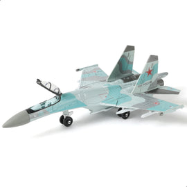 1/100 SU-35S Flanker-E Fighter Jet Quick Build Model Kit, Snap-Together Military Aircraft with Display Stand (25 Pieces)