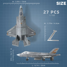 Load image into Gallery viewer, 1/72 F-35 Fighter Jet Quick Build Model Kit, Snap-Together Military Aircraft with Display Stand (27 Pieces)
