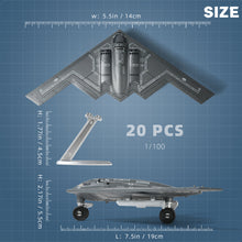 Load image into Gallery viewer, 1/200 B-2 Spirit Stealth Bomber Quick Build Model Kit, Snap-Together USAF Strategic Aircraft with Display Stand (20 Pieces)