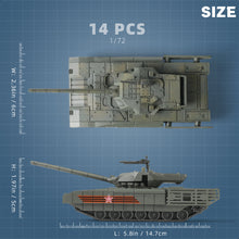 Load image into Gallery viewer, 1/72 T-14 Armata Main Battle Tank Quick Build Model Kit, Snap-Together Russian Military Vehicle (14 Pieces)