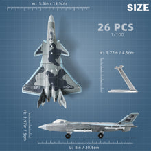 Load image into Gallery viewer, 1/100 J-20 Mighty Dragon Fighter Jet Quick Build Model Kit, Snap-Together Stealth Aircraft with Display Stand (26 Pieces)