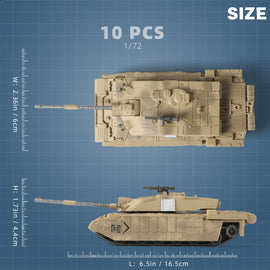 1/72 Challenger 2 Main Battle Tank Quick Build Model Kit, Snap-Together British Army Armored Vehicle (10 Pieces)