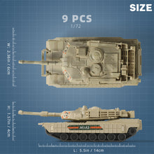 Load image into Gallery viewer, 1/72 M1A2 Abrams Main Battle Tank Quick Build Model Kit, Snap-Together US Army Armored Vehicle (9 Pieces)