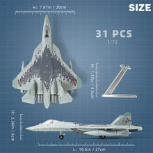 Load image into Gallery viewer, 1/72 SU-57 Felon Fighter Jet Quick Build Model Kit, Snap-Fit Stealth Military Aircraft with Display Stand (31 Pieces)