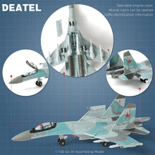 Load image into Gallery viewer, 1/100 SU-35S Flanker-E Fighter Jet Quick Build Model Kit, Snap-Together Military Aircraft with Display Stand (25 Pieces)