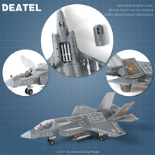 Load image into Gallery viewer, 1/72 F-35 Fighter Jet Quick Build Model Kit, Snap-Together Military Aircraft with Display Stand (27 Pieces)