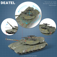 Load image into Gallery viewer, 1/72 Merkava Main Battle Tank Quick Build Model Kit, Snap-Together Israeli Army Armored Vehicle (13 Pieces)
