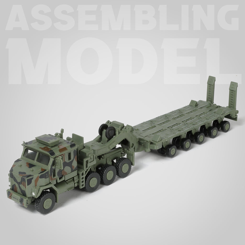 1/72 M1070 Military Truck Quick Build Model Kit (Green), Snap-Together Heavy Equipment Transporter Armored Vehicle