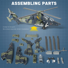 Load image into Gallery viewer, 1/72 EC-665 Tiger Attack Helicopter Quick Build Model Kit, Snap-Together Military Aircraft with Display Stand (24 Pieces)