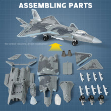 Load image into Gallery viewer, 1/100 J-20 Mighty Dragon Fighter Jet Quick Build Model Kit, Snap-Together Stealth Aircraft with Display Stand (26 Pieces)