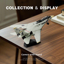 Load image into Gallery viewer, 1/72 F-14 Tomcat Fighter Jet Quick Build Model Kit, Snap-Fit Military Aircraft with Display Stand (36 Pieces)