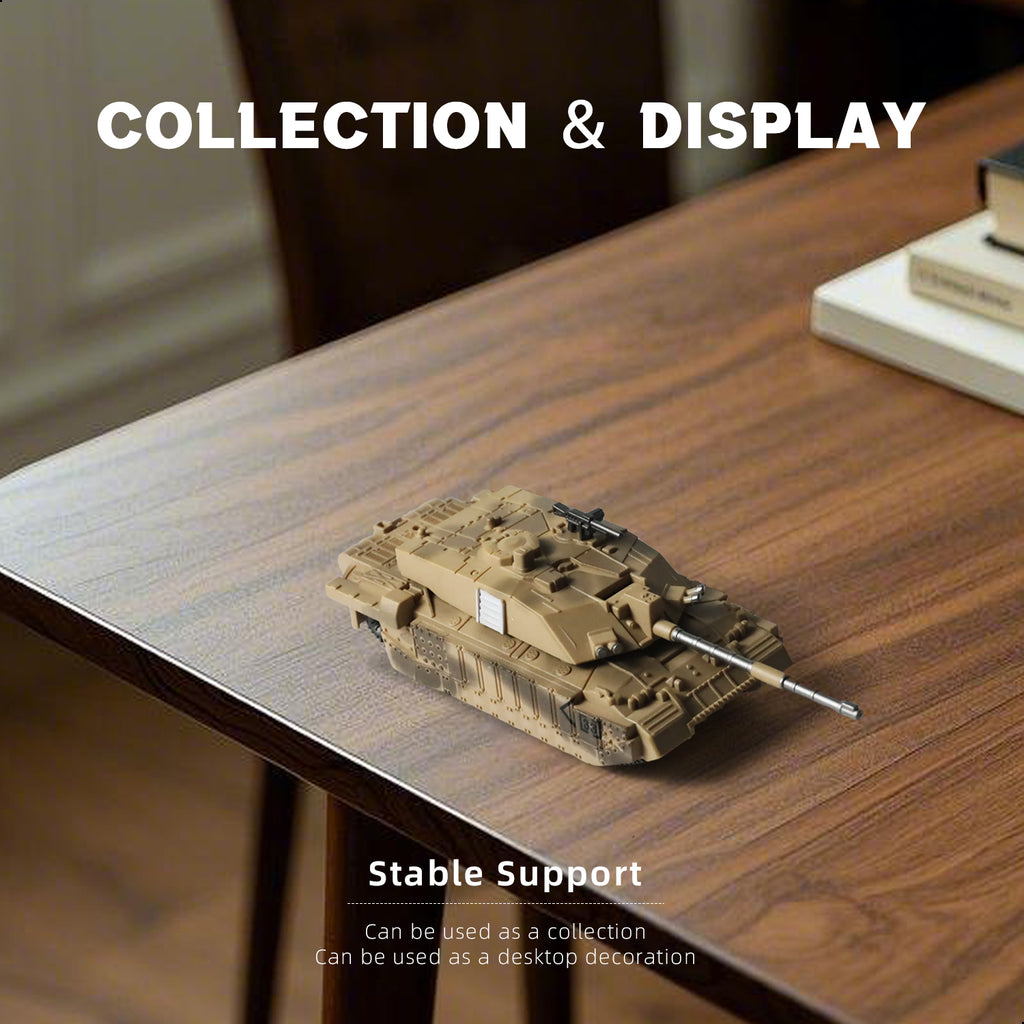 1/72 Challenger 2 Main Battle Tank Quick Build Model Kit, Snap-Together British Army Armored Vehicle (10 Pieces)
