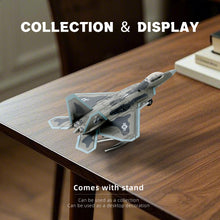 Load image into Gallery viewer, 1/100 F-22 Raptor Fighter Jet Quick Build Model Kit, Snap-Together Stealth Aircraft with Display Stand (22 Pieces)