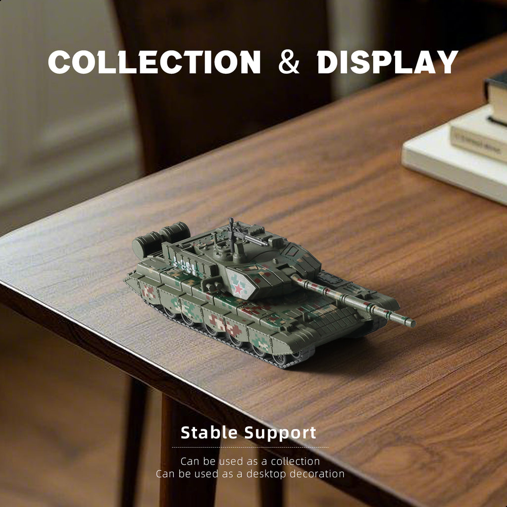 1/72 Type 99 Main Battle Tank Quick Build Model Kit, Snap-Together Chinese PLA Armored Vehicle (13 Pieces)