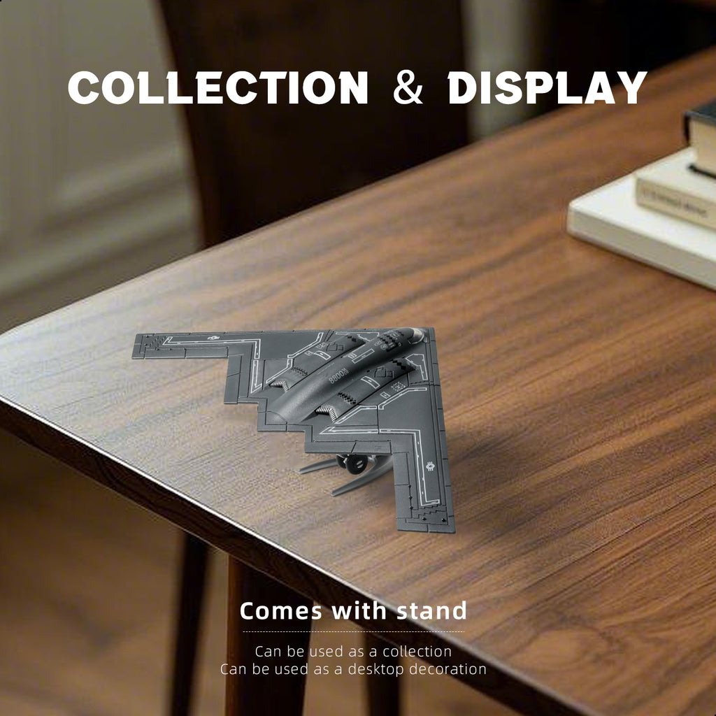 1/200 B-2 Spirit Stealth Bomber Quick Build Model Kit, Snap-Together USAF Strategic Aircraft with Display Stand (20 Pieces)