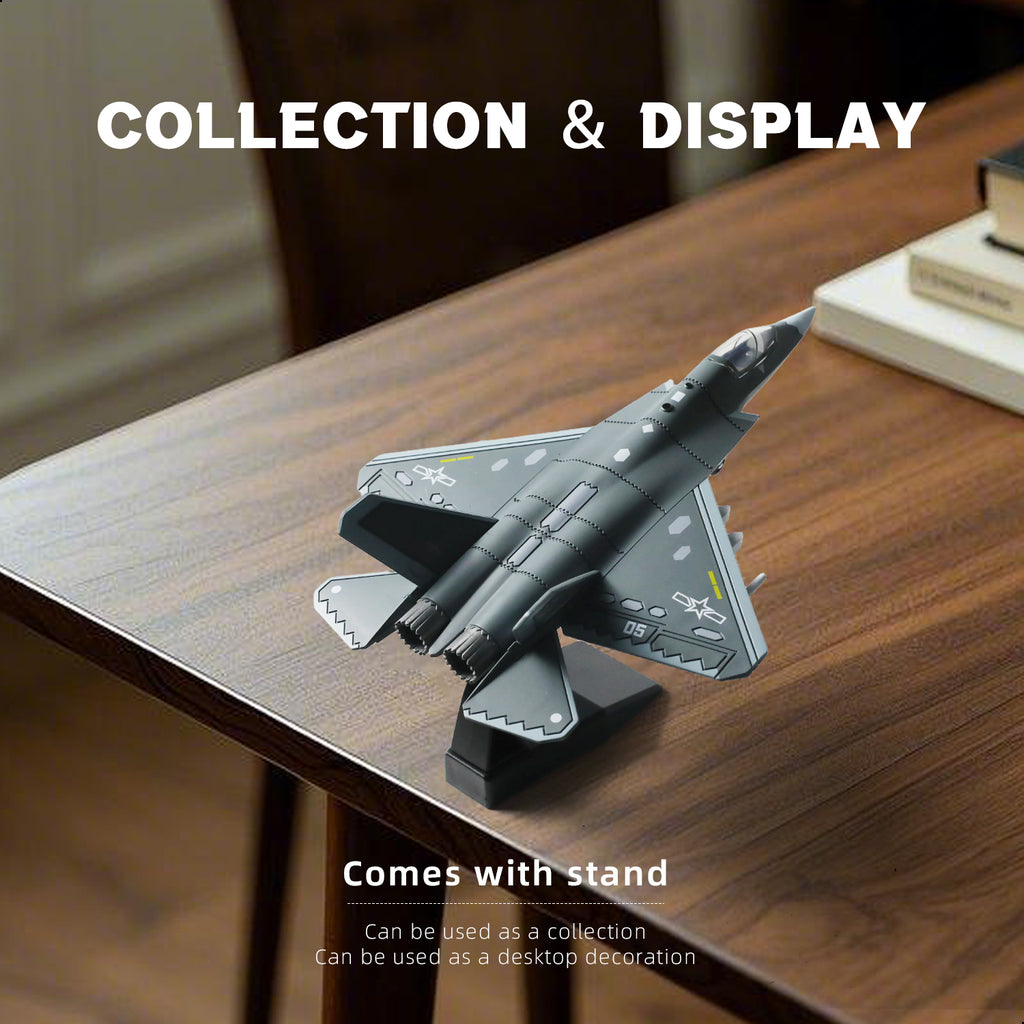 1/72 J-35 Stealth Fighter Jet Quick Build Model Kit, Snap-Together Navy Aircraft with Display Stand (30 Pieces)