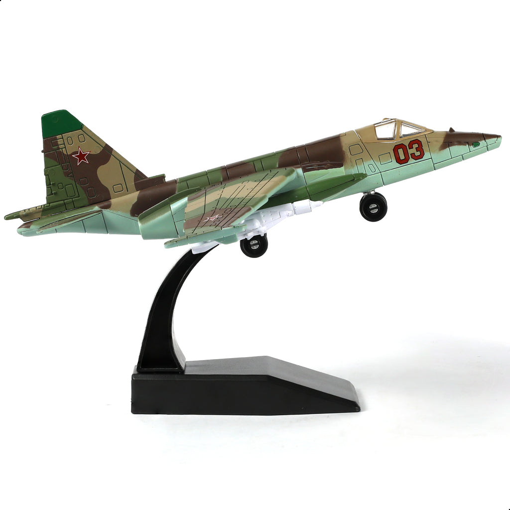 1/72 SU-25 Frogfoot Attack Jet Quick Build Model Kit, Snap-Together Russian Military Aircraft with Display Stand