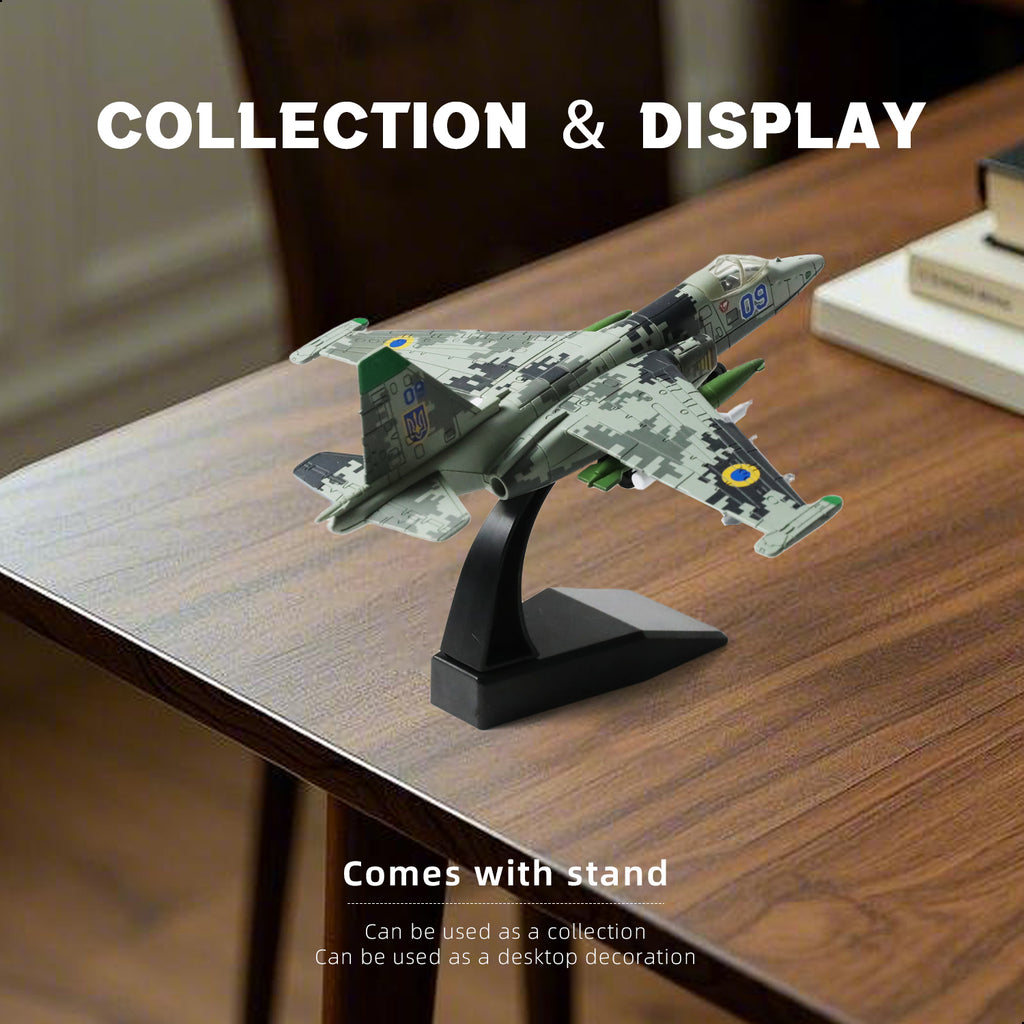 1/72 SU-25 Frogfoot Attack Jet Model Kit, Snap-Together Russian Military Aircraft with Display Stand
