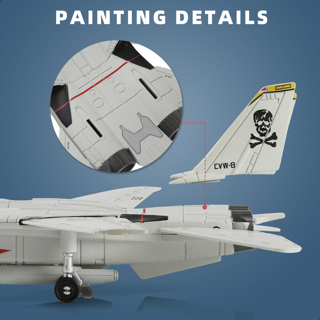 1/72 F-14 Tomcat Fighter Jet Quick Build Model Kit, Snap-Fit Military Aircraft with Display Stand (36 Pieces)