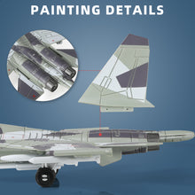 Load image into Gallery viewer, 1/100 SU-35 Flanker-E Fighter Jet Quick Build Model Kit, Snap-Fit Russian Military Aircraft with Display Stand (25 Pieces)